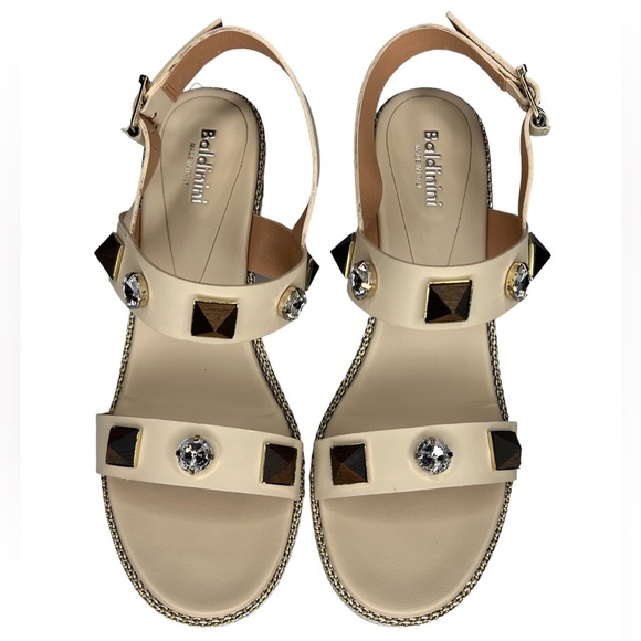 BALDININI WOMENS SANDAL HEELS BEIGE PINK WITH CLEAR HEEL SZ EU 38.5 - Picture 4 of 10